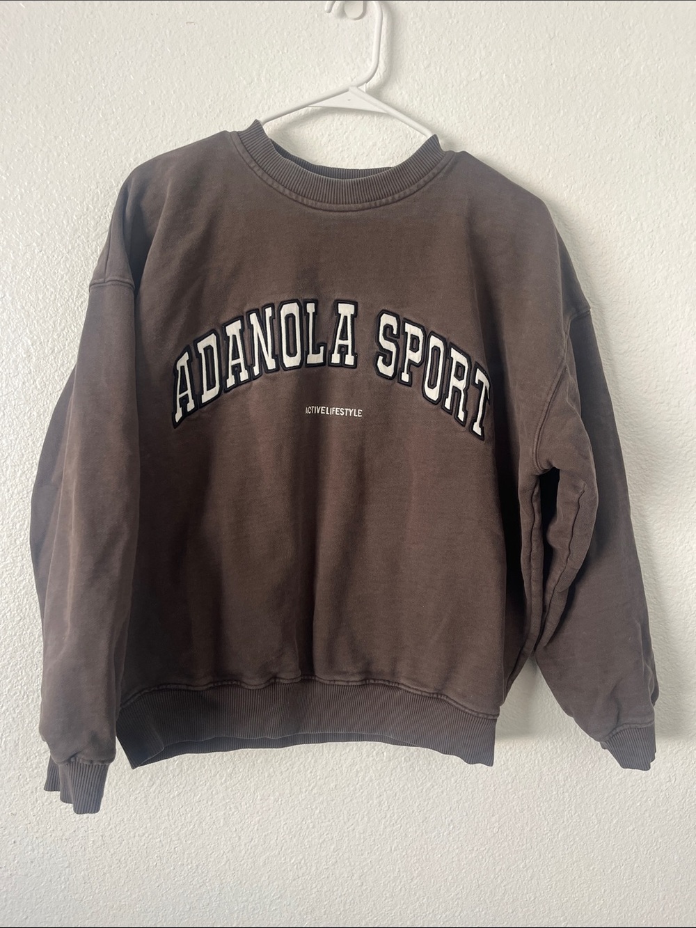 Adanola Sport Crewneck Sweatshirt Brown Size XS